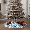 thumbnail image 4 of Lukts Golden Blue Snowflakes Print Color Life Christmas Tree Skirt, Winter Holiday Tree Mat Decoration ,Can be Used as A Shawl-30", 4 of 6