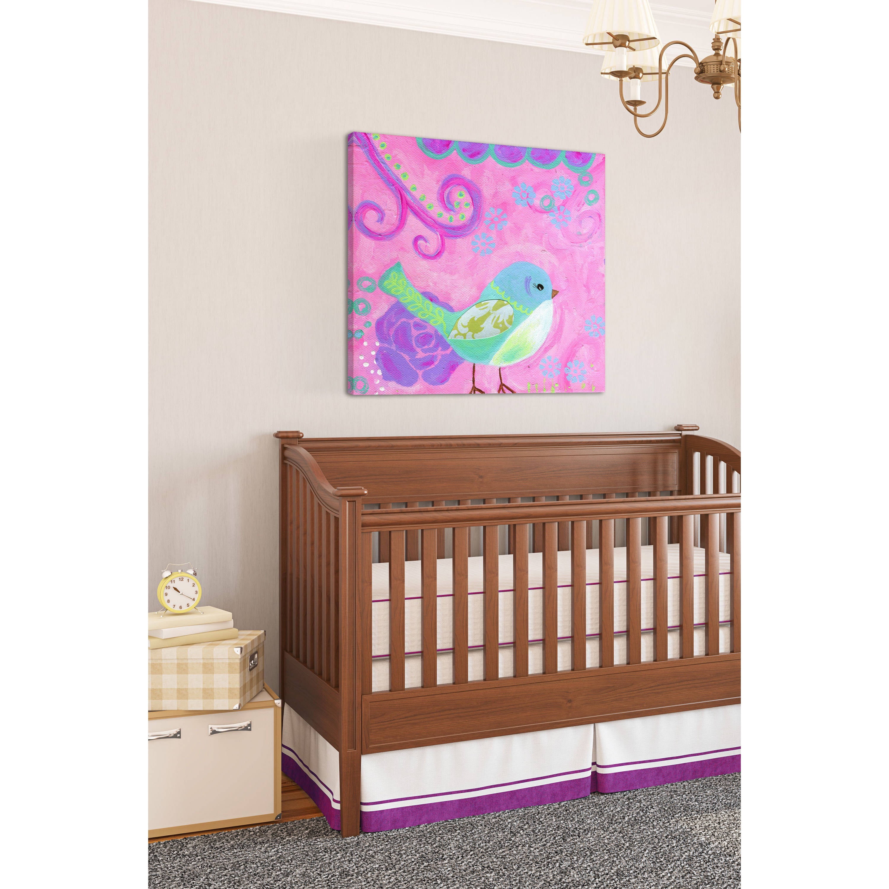 Marmont Hill "Blue Green Bird" by Jill Lambert Painting Print on Wrapped Canvas