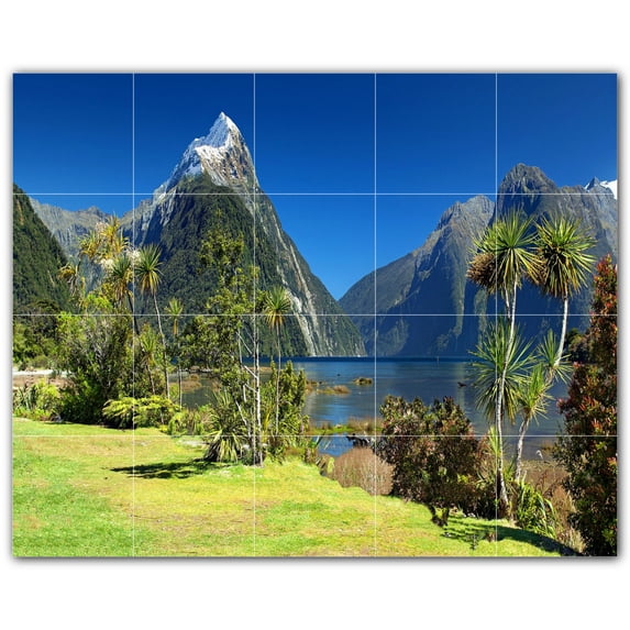 Picture-Tiles.com: Lakes Ceramic Tile Wall Mural WAL500803-54S. 21.25"W x 17"H using (20) 4.25" x 4.25" Ceramic Tiles-Satin Finish