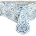 thumbnail image 5 of Newbridge 52 x 52 Inch Square Fabric Tablecloth, Blue Circle Stitch, Indoor Outdoor Party Table Cover, 5 of 5