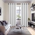 thumbnail image 3 of Hiasan 100% Blackout Curtains with Tiebacks, Room Darkening Privacy Grommet Top Window Curtains for Bedroom & Living Room, Greyish White, 52"W x 45"L, Set of 2, 3 of 10