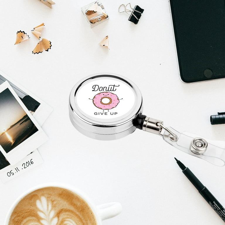 Koyal Wholesale Retractable Badge Reel Holder With Clip, Donut Gift Up  Funny, Funny Food Pun Anime 