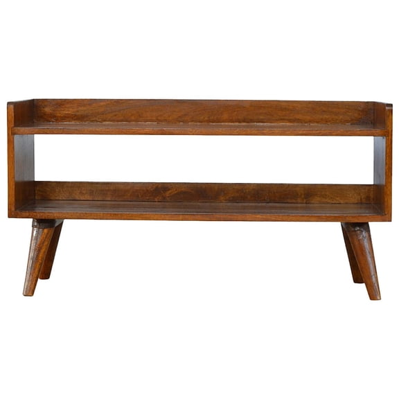 Chestnut storage bench with contemporary design for home bringing sophistication