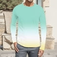 thumbnail image 3 of KaLI_store Mens Graphic T-Shirts T-Shirts for Men Classic Mens Long Sleeve Shirt Mint Green,L, 3 of 4