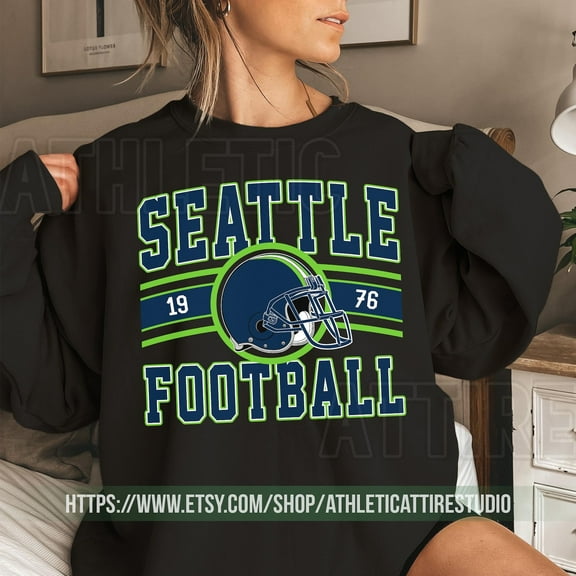 Seattle Vintage Sweatshirt, Seattle Seahawk Football Crewneck Sweat, Fan Gift