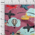 thumbnail image 2 of oneOone Cotton Poplin Pink Fabric Airplane Nursery Kids Fabric For Sewing Printed Craft Fabric By The Yard 42 Inch Wide, 2 of 6