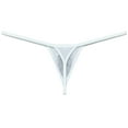 thumbnail image 2 of Botmois Men Bikini Thong Underwear Low-rise G-string Silk Soft Pouch T-back Lingerie White M, 2 of 3