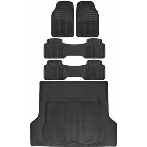 BDK Heavy Duty Rubber Floor Mats with Cargo Trunk Mat