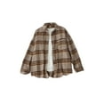 thumbnail image 5 of Seyurigaoka Women's Shacket Button Down Plaid Jacket, Long Sleeve Chest Pocket Shirt Coat, 5 of 6