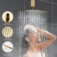 thumbnail image 2 of Zovajonia Shower System 12 Inches Shower Faucet Set,  Rain Shower Head with Handheld Spray Bathroom Ceiling Mount Shower Fixtures Brushed Gold, 2 of 9
