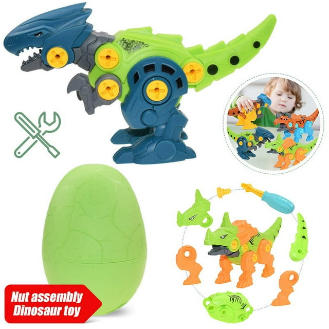 Amerteer Take Apart Dinosaur Toys - Building Toy Set Colorful Dino Easter Egg Decorator with Screwdriver Tool Construction Engineering Play Kit STEM Learning for Kids Boys Girls Age 3+ Year Old