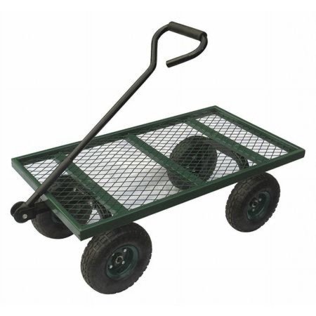 Zoro Select Steel Garden Cart with Flow-Through Lipped Metal Deck, 400 lb Load Capacity