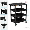 thumbnail image 2 of Bc45-B Four Flat-Shelf Structural Foam Plastic Cart - Black, 2 of 4