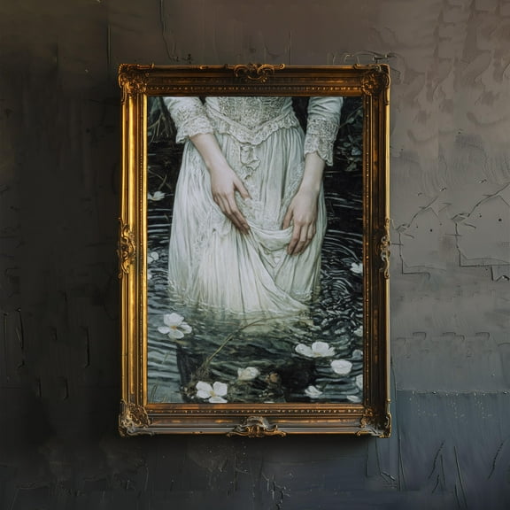 Ophelia Dark Academia Print Victorian Art Gothic Decor Antique Oil Painting Dark Academia Poster Rustic Vintage Wall Art Cottagecore