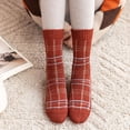 thumbnail image 5 of Calcetines de lana Vintage para mujer, calcetín abrigado con diseño de tiras clásicas, calcetín de moda para mujer, invierno cálido y grueso, 1 par, 5 of 5