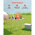 thumbnail image 3 of KFFKFF Folding Camping Table, Portable Aluminum Roll-Up Side Table, Lightweight and Compact with Carry Bag, Ideal for Outdoor Cooking, Tailgating, Grilling, Picnics, and Travel, Silver, 3 of 9