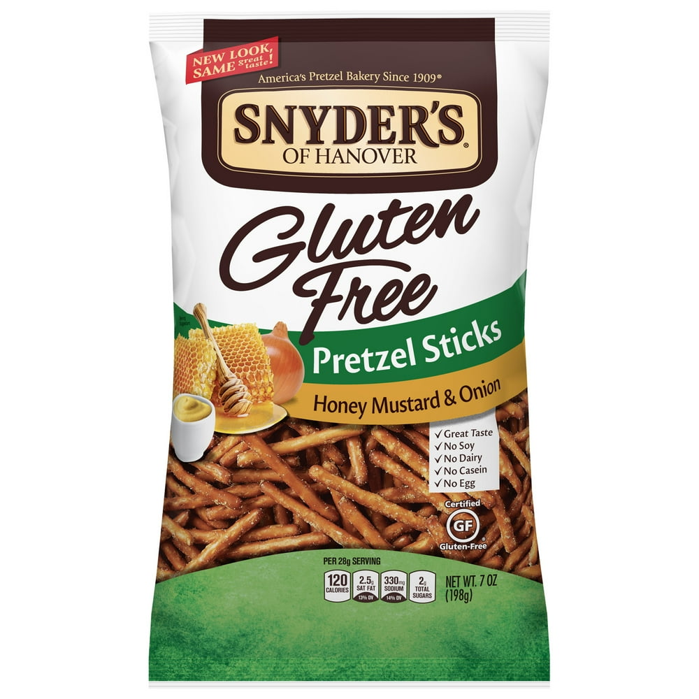 Snyder's of Hanover Gluten Free Pretzel Sticks, Honey Mustard and Onion, 7 Oz