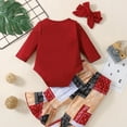 thumbnail image 4 of FAOWME Baby Boys Girls Cotton Floral Autumn Long Sleeve Bodysuit Onesie Bell Bottom Headbands Set Clothes A 0-3 Months, 4 of 8