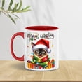 thumbnail image 3 of Merry Christmas Santa Siamese Scarf Twinkling Lights Xmas Holiday 11oz Accent Two-tone Mug Cat Lover Kitten Owner Gifts Coffee Tea Cup - 00022, 3 of 5