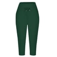 thumbnail image 6 of Women's High Waisted Capri Pants Drawstring Lightweight Stretch Yoga Hiking Joggers Casual Summer Pants with Pockets, 6 of 6