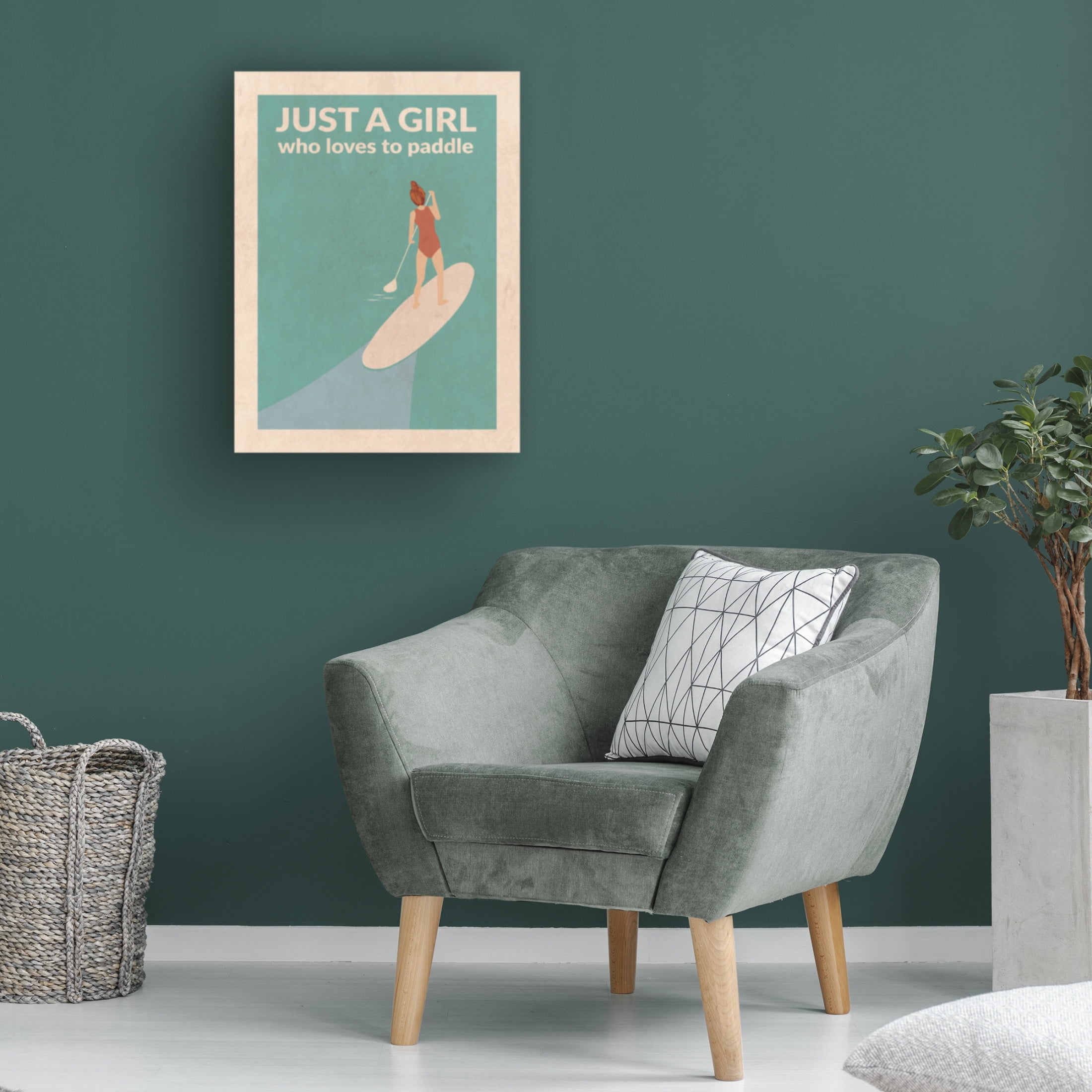 Trademark Fine Art Jon Downer Just a Girl Who Loved To Paddle redhead Canvas Wall Art
