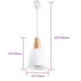 thumbnail image 3 of FSLiving J Type Track Mount Pendant Fixtures for The Kitchen Counter and bar Hanging Lamp Modern Wood and Matte Glass,Bulb not Included - 3 Pack, 3 of 7