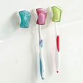 thumbnail image 3 of Estuche para cepillos de dientes con ventosa, soporte para cepillos de dientes de pared de 3 piezas con funda, soporte para cepillos de dientes de baño para niños y adultos, 3 of 5