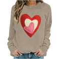 thumbnail image 4 of Ounisa Long Sleeve Shirts for Women Crewneck Valentine's Day T Shirts Love Heart Printed Tee Tops Fashionable Casual Clothes, 4 of 5