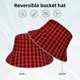 thumbnail image 2 of Balery Retro red and Black Houndstooth Sombreros para el sol para hombre y mujer, sombrero de pescador con UPF 50+, 2 of 6