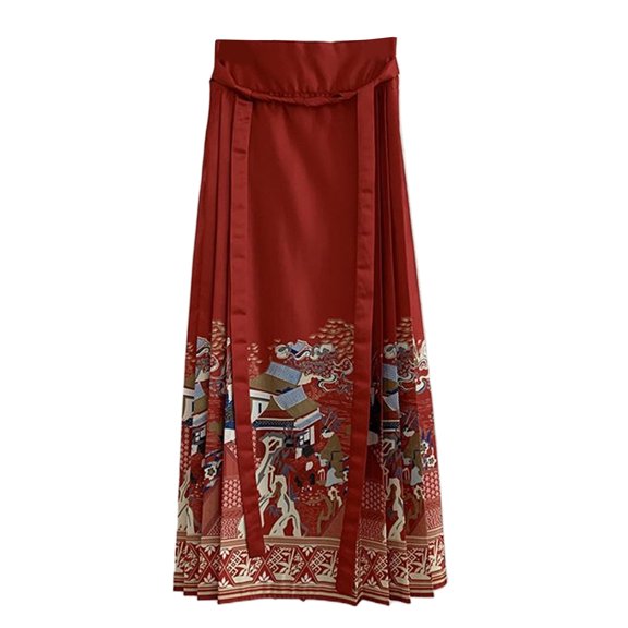 Chinese Traditional Half Skirt with Rich Chinese Cultural Touch Horse-face Skirt Great for Casual Formal Wear