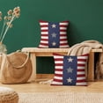 thumbnail image 2 of 4th of July Pillow Covers 18x18 Set of 2, American Flag Stars and Stripes Freedom Throw Pillow Covers Linen Farmhouse Liberty Patriotic Independence Day for Couch Sofa Home Outdoor Decor, 2 of 5