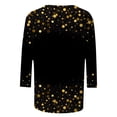 thumbnail image 4 of Conairie Carnival Sparkly Tops For Women Going Out 3/4 Sleeve Round Neck Sequin T Shirt Fashion Floral Print Casual Breathable Party Shiny Blouses Pullover Outfits Black M, 4 of 4