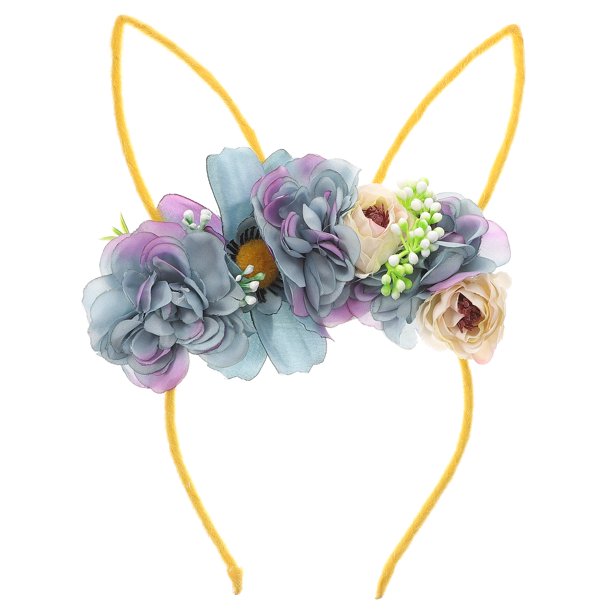 KAKOWELY Diadema con orejas de conejo para niñas, accesorio para el pelo para fiestas de cumpleaños y cosplay.