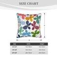 thumbnail image 4 of Bingfone Colorful Butterflies Linen Throw Pillow Covers Cushion Case Pocket Button Vintage Farmhouse Pillowcase For Sofa Couch Bed 18"X18", 4 of 9