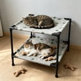 thumbnail image 2 of huayou Avocado Cartoon Print Double Tier Raised Pet Bed, Skin Friendly Washable Replacement Cover, Decoration, for Under 10kg Cat Dog Indoor Floor, 19.69x19.69x17.71 inch, Light Khaki, 2 of 6