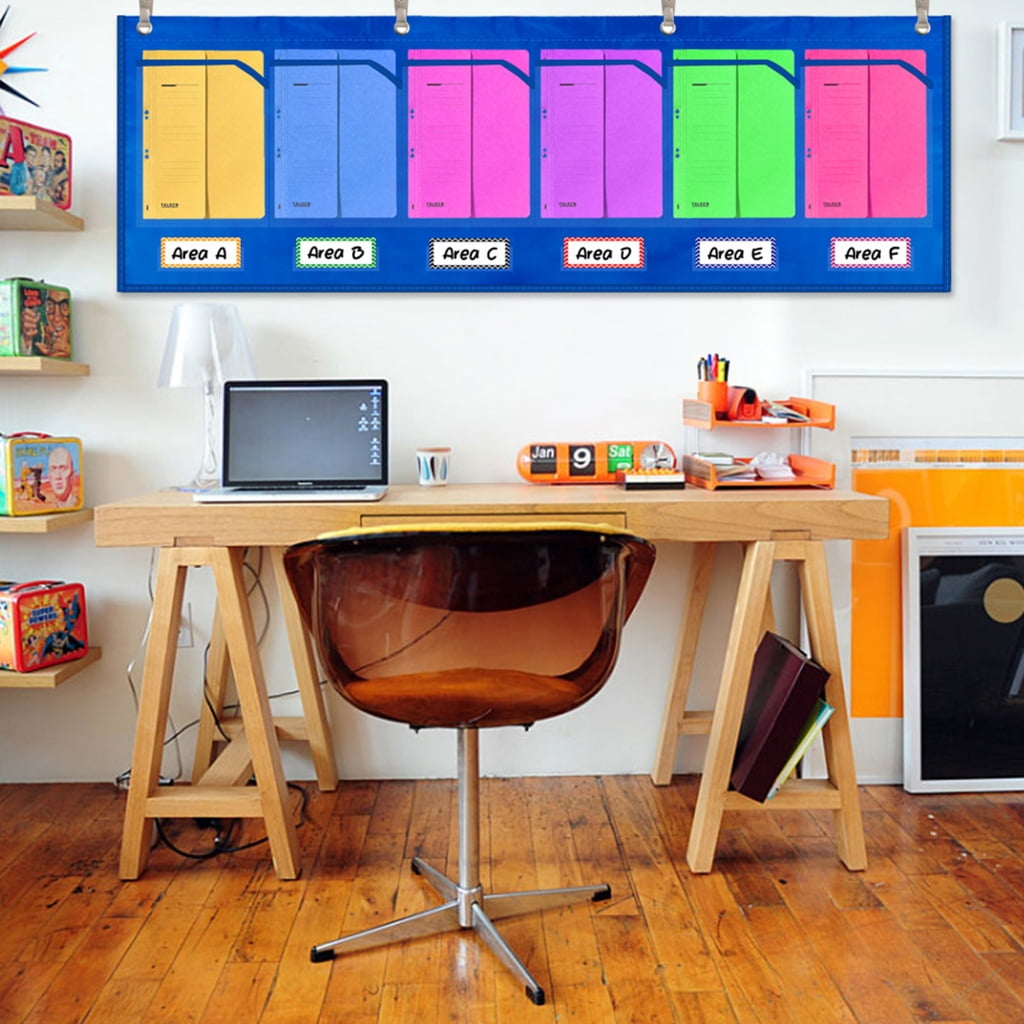 Milue File Organizer Chart Pocket Wall Storage Pocket Chart for Student Homework