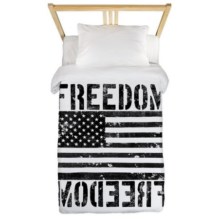 Flag Comforter CafePress - Freedom US Flag Twin Duvet - Twin Duvet Cover, Printed Comforter Cover Microfiber ()