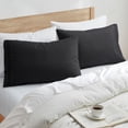 thumbnail image 3 of Nestl Pillow Cases, 1800 Series Luxury Soft Microfiber Queen/Standard Pillow Cases Set of 2 (20"x30"), Breathable & Easy Care Pillow Covers, Black, 3 of 12
