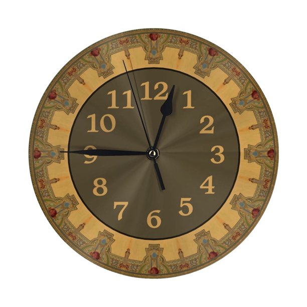 Reloj de pared con rosas de estilo artesano o misionero, de 10 pulgadas, silencioso y sin tictac, estilo rústico retro campestre, decorativo para sala de estar, cocina, hogar, baño y dormitorio