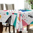 thumbnail image 5 of Yayeee Tablecloths 60" x 108" Rectangle Wrinkle Resistant Party Table Cover, Green Retro Triangles, 5 of 8
