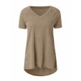 thumbnail image 2 of Jinqian T-shirt Manches Courtes Femme Grande Taille Tops Casual V Tunique Col Rond Chemisier, 2 of 3