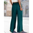 thumbnail image 4 of Women Summer Palazzo Pants High Waist Wide Leg Floral Casual Cotton Lounge Trousers with Pockets, 4 of 9