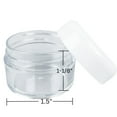 thumbnail image 3 of BIN BUDDY 12 Pc Jars | White Screw-On Lids | 25 ml Polystyrene | Clear Bottoms | Ideal for Jewelry, Crafts, Sorting, 3 of 7