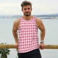 thumbnail image 6 of KLL pink argyle Print Men's Muscle Gym Workout Stringer Tank Tops Bodybuilding Fitness T-Shirts Tank Tops Men-X-Large, 6 of 7
