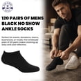 thumbnail image 2 of Yacht & Smith Mens Wholesale Bulk No Show Ankle Socks, Cotton Sport Athletic Socks - Size 10-23, 2 of 8