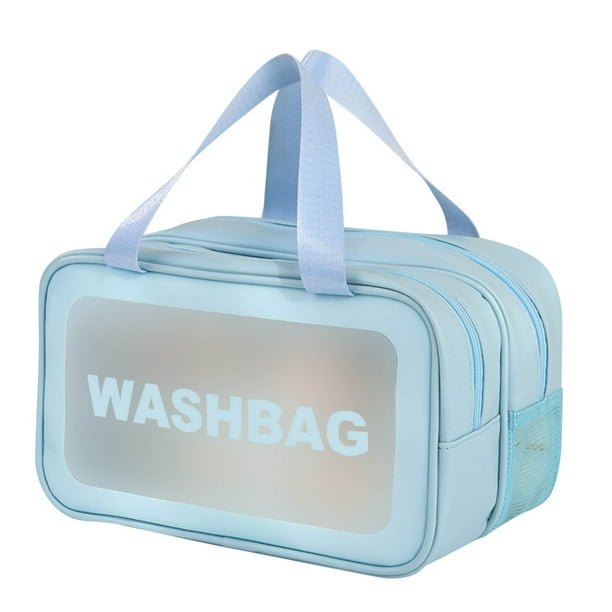 Neceser Con Separación Para Productos Secos Y Húmedos Bolsa De Almacenamiento De Gran Capacidad Bolsa De Cosmeticos Portátil Doble De Pvc Para Fitness, Natación Y Viajes