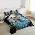 thumbnail image 3 of Feelyou Funny Marine Axolotl Full Size Comforter Sets, Kawaii Ocean Animal Bedding Comforter Set, Dreamy Underwater World Reversible Bedding Sets, Ultra Soft Bedroom Decor, 3-Piece, 3 of 8