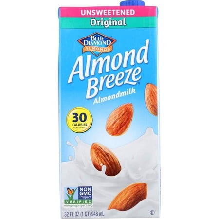 Blue - Almond Breeze Almond Milk Unsweetened Original - 32 oz.(pack of 2)