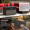 thumbnail image 2 of HOMREST 44in Outdoor Propane Gas Fire Pit Table, 50,000 BTU Auto-Ignition Gas Firepit with Glass Wind Guard, Black Tempered Glass Tabletop & Blue Glass Rock, Brown PE Rattan, CSA Certification, 2 of 4