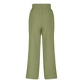 thumbnail image 4 of Olyvenn Cotton Linen Wide Leg Pants Women Casual Palazzo High Waist Flowy Trousers Lounge Summer Drawstring Pant with Pockets Army Green XXL, 4 of 6